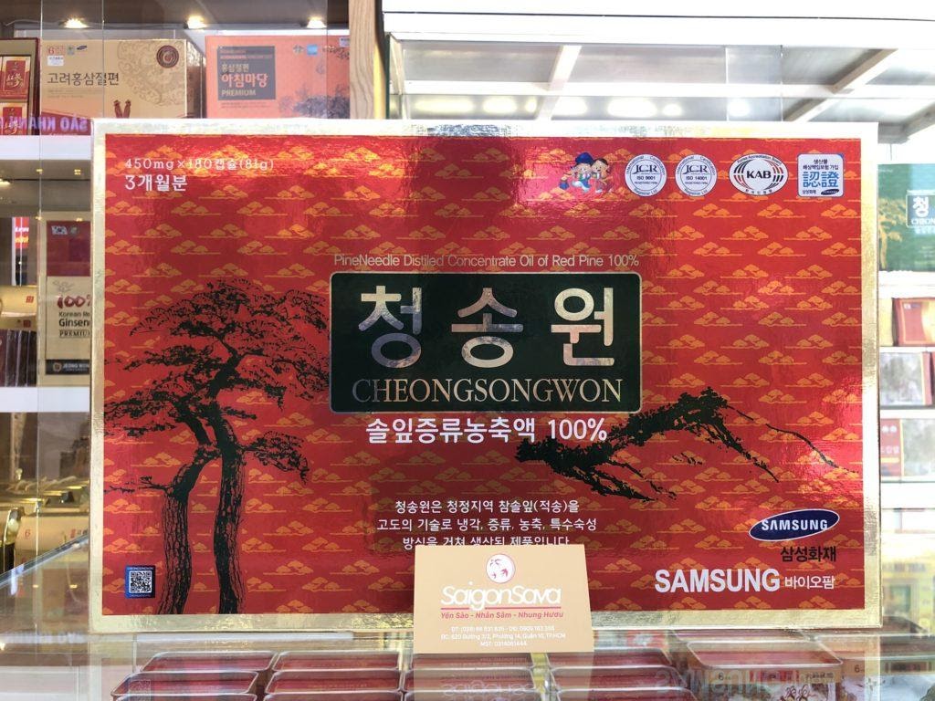 Sản phẩm cao cấp tinh dầu thông đỏ Cheongsong Won của thương hiệu Samsung